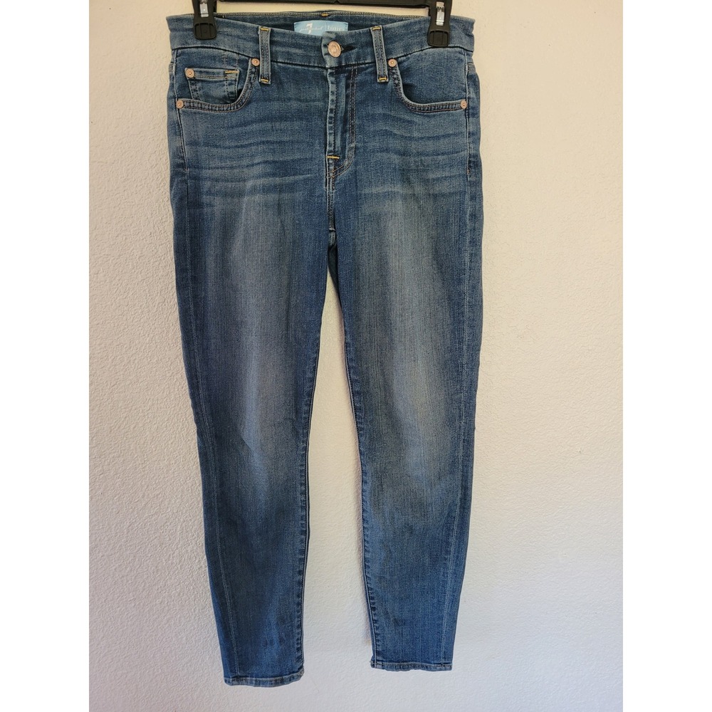 7 For All Mankind b(air) Skinny Jeans Medium Wash Blue Ankle Denim Size 27 #P3